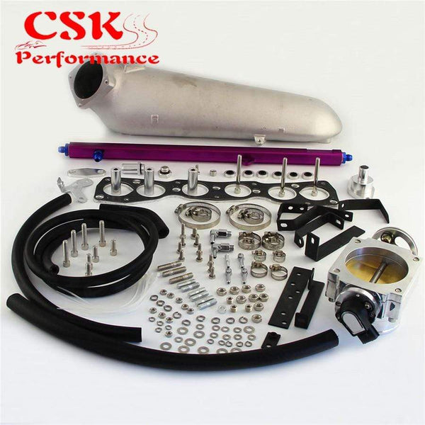 Planet Gates Turbo Intake Manifold & 90mm Throttle Body With TPS Sensor & Fuel Rail Fits For  93-98 TOYOTA SUPRA 2JZ-GTE 2JZGTE JZA80