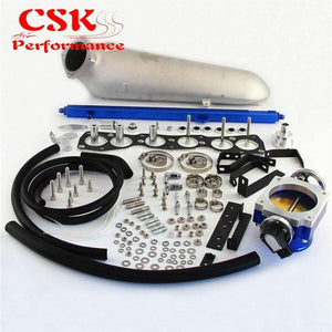 Planet Gates Turbo Intake Manifold & 90mm Throttle Body With TPS Sensor & Fuel Rail Fits For  93-98 TOYOTA SUPRA 2JZ-GTE 2JZGTE JZA80