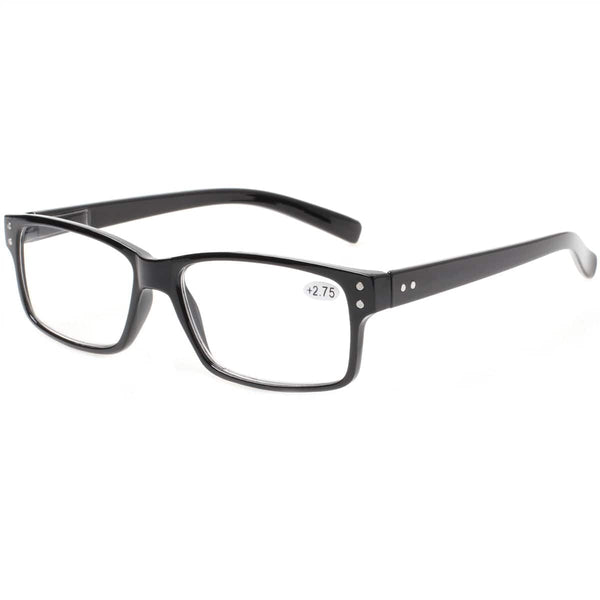 Planet Gates Turezing Classic Spring Hinge  Black Reading Glasses for Men and Women HD Eyeglasses Diopter +0.5+1.0+2.0+3.0+4.0+5.0+6.0