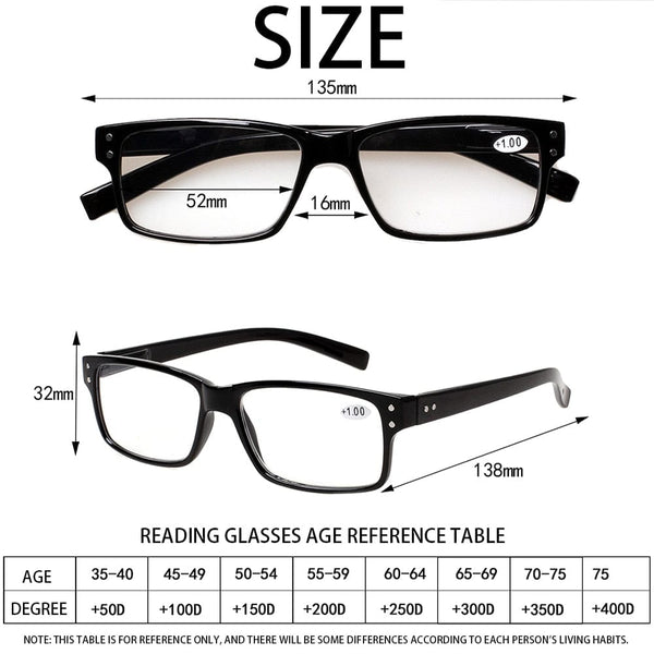 Planet Gates Turezing Classic Spring Hinge  Black Reading Glasses for Men and Women HD Eyeglasses Diopter +0.5+1.0+2.0+3.0+4.0+5.0+6.0