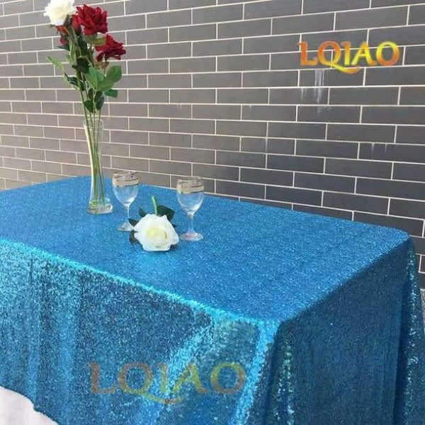 Planet Gates Turquoise / 60x102in-150x255cm Sparkly Pink Gold/Silver 120x200cm Sequin Glamorous Tablecloth/Fabric For Wedding Party Table Decorations Sequin Table Cloth