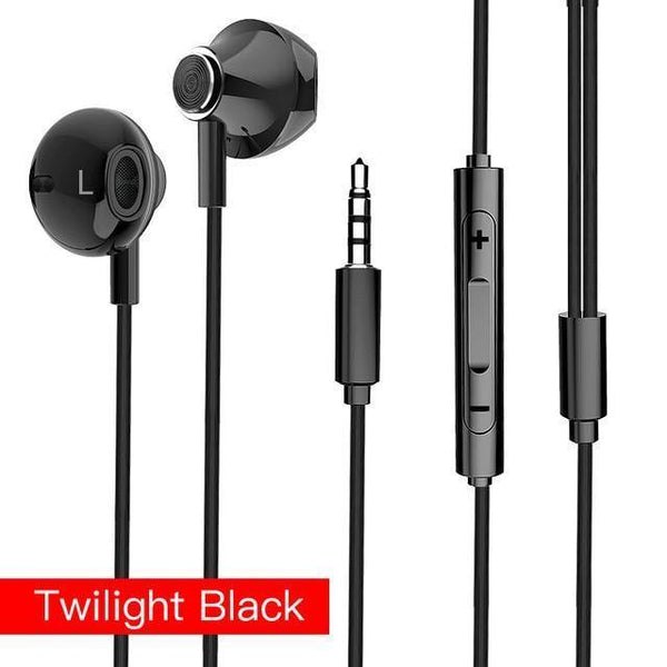 Planet Gates Twilight Black PZOZ Bass Earphone 3.5mm Wired control Headset With Mic In-Ear sport earbud earphones mini For iphone xiaomi Samsung Huawei MP3