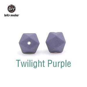 Planet Gates Twilight Purple Let's Make 10pc 14mm Silicone Beads Hexagon Bpa Free Silicone Teether Diy Teething Toy Baby Chewable Accessories Baby Teether