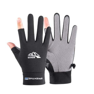Planet Gates two fingers-black / China / M Silk Light Gloves Summer Thin Men Sports Cycling Running Fitness Driving Outdoors Fishing Women Non-Slip Touch Screen Gloves
