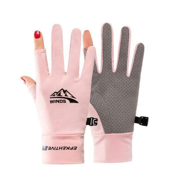 Planet Gates two fingers-pink / China / S Silk Light Gloves Summer Thin Men Sports Cycling Running Fitness Driving Outdoors Fishing Women Non-Slip Touch Screen Gloves