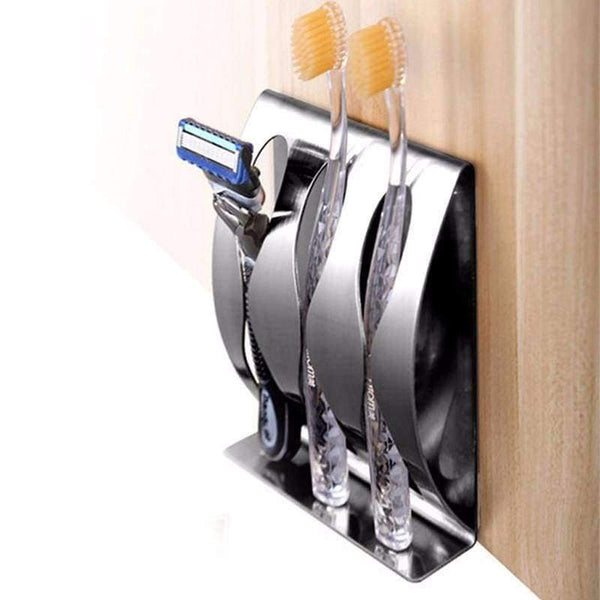 Planet Gates Two hole Stainless steel wall mount toothbrush holder 3 position Self-adhesive tooth brush Organizer box bathroom accessories