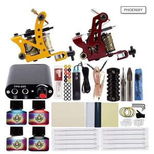 Planet Gates Two Machine 4PC Set Tattoo Kit Power Supply For Tattoo Machine Kit Pigments For Permanent Makeup Tattoo Set For Beginners Tattoo Machine Full Set