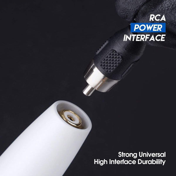 Planet Gates Two Stoke Length Rotary Mast Magi White Tattoo Pen Machine Kit with LCD Power Supply Silicone Case Cartridge Needles Set