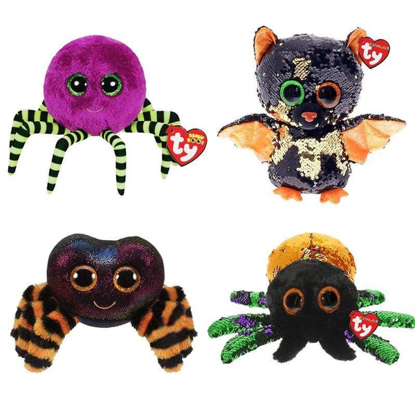 Planet Gates Ty 6''15cm Big Eyes Halloween Series Animal Dark Bat Cat Spider Soft Stuffed Plush Dolls Holiday Decoration Toys Kids Gift
