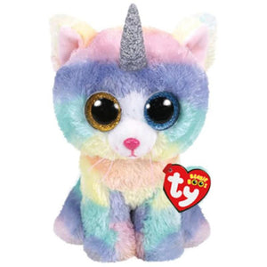 Planet Gates Ty Beanie Boos Big Eyed Soft Stuffed Animal Plush Dolls Unicorn Cat Heather Gray Cat Kiki Girls Birthday Christmas Gift Toy 15CM