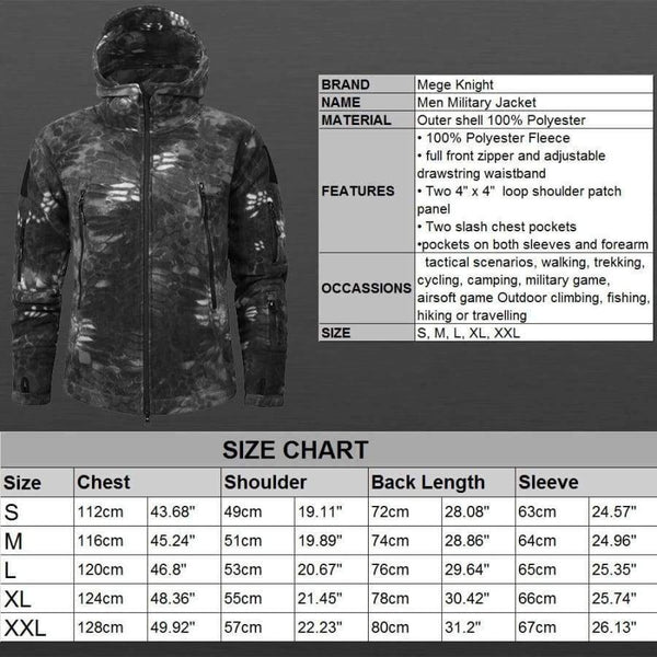 Planet Gates TYP / S Mege Brand Autumn Winter Military Fleece Camouflage Tactical Men's Clothing Polar Warm Multicam Army Men Coat Outwear Hoodie