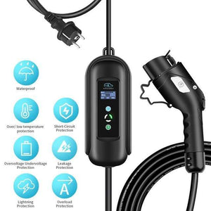 Planet Gates Type 1 / China 10 Meters Long EV Cable Charge Timer Mobile Charger 16A EVSE Portable for Electric Car Goods Type 2 Type 1
