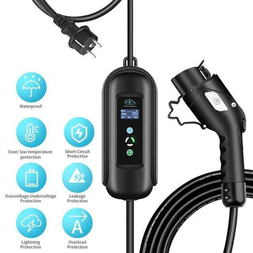 Planet Gates Type 1 / China 10 Meters Long EV Cable Charge Timer Mobile Charger 16A EVSE Portable for Electric Car Goods Type 2 Type 1