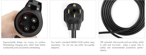 Planet Gates Type 1 EV Car Charger Electric Vehicle Charging Station SAE J1772 32A 1 Phase Plug 7.68KW EVSE Wallbox Level 2 for Tesla EV Cars