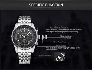 Planet Gates Type 1 Men Watch Stainless Steel Quartz Watches Men Top Brand Luxury Clock Men Relogio Masculino Erkek Kol Saati