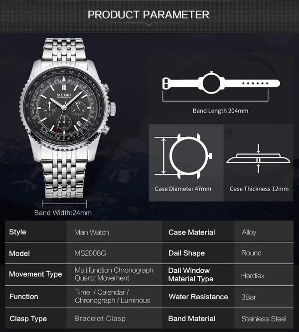 Planet Gates Type 1 Men Watch Stainless Steel Quartz Watches Men Top Brand Luxury Clock Men Relogio Masculino Erkek Kol Saati
