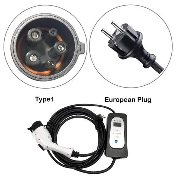 Planet Gates Type 1 / Poland Mobile Fast Charger Home Wallbox Use EV Charging Cable 16A 13A 10A 8A Adjustable Electrica Car use