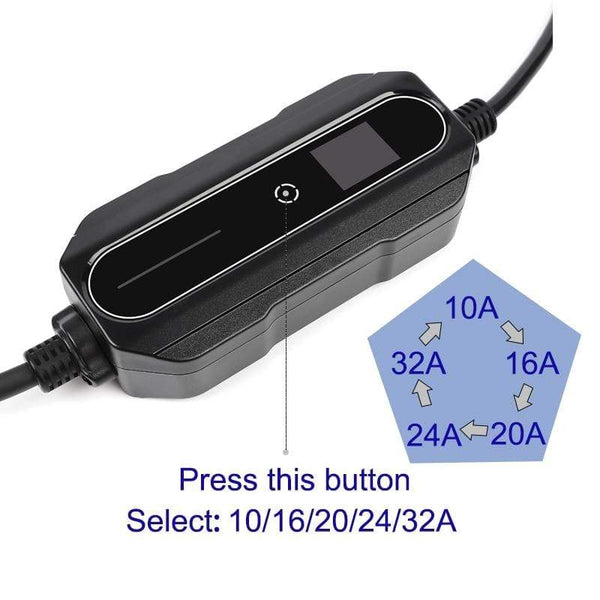 Planet Gates Type 2 EV Charger 32 Amp Portable Electric Vehicle Charger, CEE Plug 220V-240V Car Charging Cable, IEC 62196-2