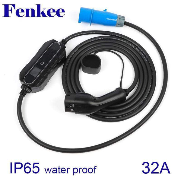 Planet Gates Type 2 EV Charger 32 Amp Portable Electric Vehicle Charger, CEE Plug 220V-240V Car Charging Cable, IEC 62196-2