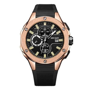 Planet Gates Type 2 Men Sport Watch Chronograph Silicone Strap Quartz Army Military Watches Clock Men Top Brand Luxury Male Relogio Masculino