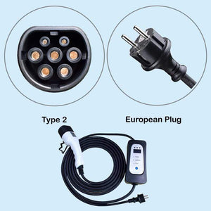 Planet Gates Type 2 Mennekes EV charger schuko plug EVSE Charging 5 Meters home use ev charging cable for electric car