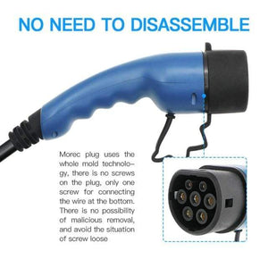 Planet Gates Type 2 schuko SAE J1772 EV Charger Type1 IEC 62196-2 Type2 Level 2 EVSE Type 2 Connector 8A to16A Electric Car Charging Schuko Plug Leaf Nissa