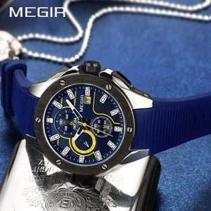 Planet Gates Type 3 Men Sport Watch Chronograph Silicone Strap Quartz Army Military Watches Clock Men Top Brand Luxury Male Relogio Masculino