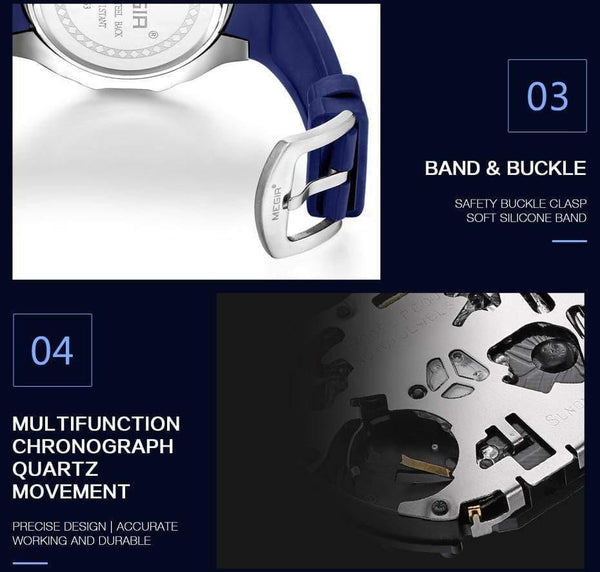 Planet Gates Type 3 Men Sport Watch Chronograph Silicone Strap Quartz Army Military Watches Clock Men Top Brand Luxury Male Relogio Masculino