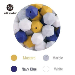 Planet Gates Type-6 Let's Make 10pc 14mm Silicone Beads Hexagon Bpa Free Silicone Teether Diy Teething Toy Baby Chewable Accessories Baby Teether