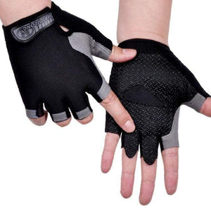 Planet Gates Type A--Black / M Cycling Anti-slip Anti-sweat Men Women Half Finger Gloves Breathable Anti-shock Sports Gloves Bike Bicycle Glove
