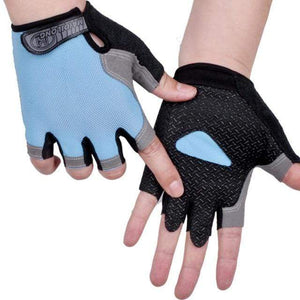 Planet Gates Type A--Blue / M Cycling Anti-slip Anti-sweat Men Women Half Finger Gloves Breathable Anti-shock Sports Gloves Bike Bicycle Glove