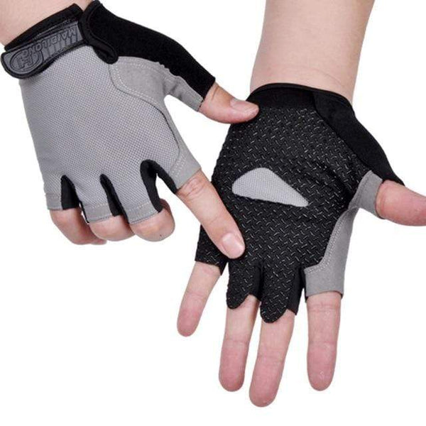 Planet Gates Type A--Gray / M Cycling Anti-slip Anti-sweat Men Women Half Finger Gloves Breathable Anti-shock Sports Gloves Bike Bicycle Glove