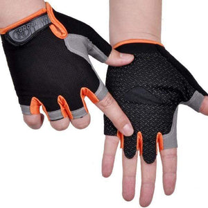 Planet Gates Type A--Orange / M Cycling Anti-slip Anti-sweat Men Women Half Finger Gloves Breathable Anti-shock Sports Gloves Bike Bicycle Glove