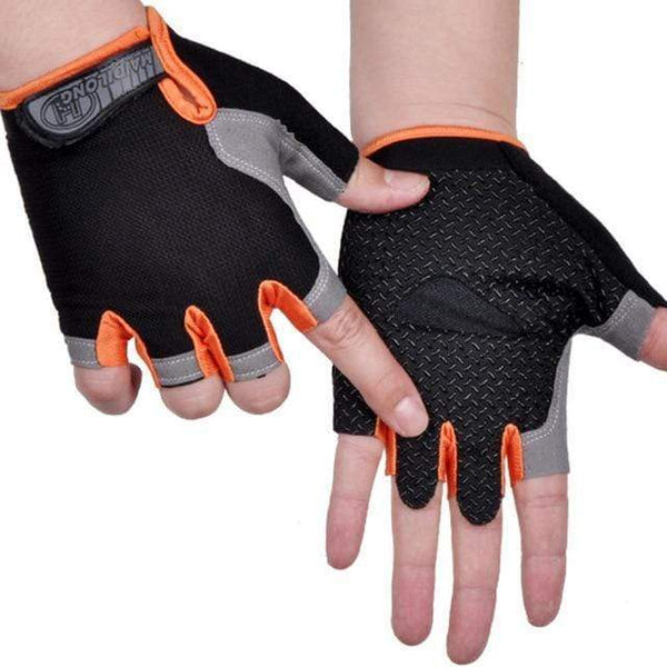 Planet Gates Type A--Orange / M Cycling Anti-slip Anti-sweat Men Women Half Finger Gloves Breathable Anti-shock Sports Gloves Bike Bicycle Glove