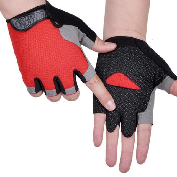 Planet Gates Type A--Red / M Cycling Anti-slip Anti-sweat Men Women Half Finger Gloves Breathable Anti-shock Sports Gloves Bike Bicycle Glove