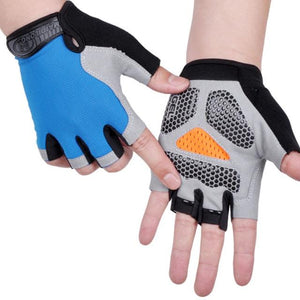 Planet Gates Type B--Blue 2 / M Cycling Anti-slip Anti-sweat Men Women Half Finger Gloves Breathable Anti-shock Sports Gloves Bike Bicycle Glove