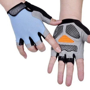 Planet Gates Type B--Blue / M Cycling Anti-slip Anti-sweat Men Women Half Finger Gloves Breathable Anti-shock Sports Gloves Bike Bicycle Glove