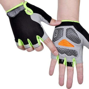 Planet Gates Type B--Green / M Cycling Anti-slip Anti-sweat Men Women Half Finger Gloves Breathable Anti-shock Sports Gloves Bike Bicycle Glove