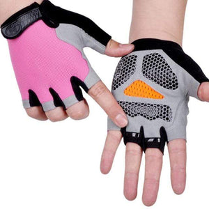 Planet Gates Type B--Pink / M Cycling Anti-slip Anti-sweat Men Women Half Finger Gloves Breathable Anti-shock Sports Gloves Bike Bicycle Glove