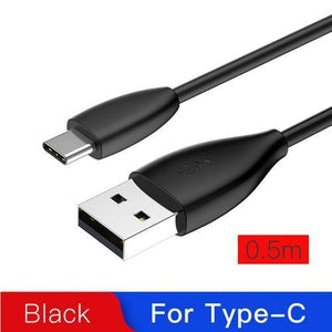 Planet Gates Type-C 0.5m Black Baseus Micro USB Type C Cable for Samsung Xiaomi Redmi Phone Data Cable Fast Charging Charger Cable 2A USB Charger Cable