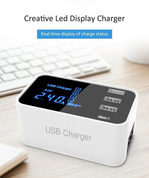 Planet Gates Type C USB Charger HUB Led Display Wall Charger Fast Mobile Phone Charger For iPhone Samsung USB Adapter EU US Plug