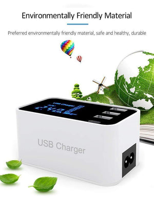 Planet Gates Type C USB Charger HUB Led Display Wall Charger Fast Mobile Phone Charger For iPhone Samsung USB Adapter EU US Plug