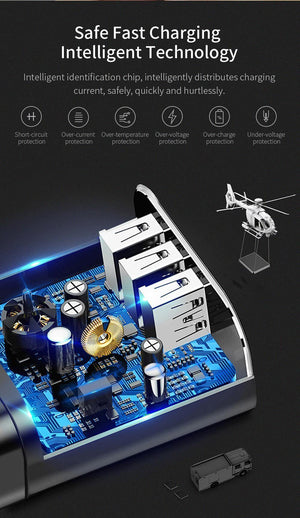 Planet Gates Type / US Plug White Quick Charge 3.0 3 USB Charger 30W QC 3.0 Fast Charging USB Wall Charger For iPhone Samsung Xiaomi Mobile Phone Charger