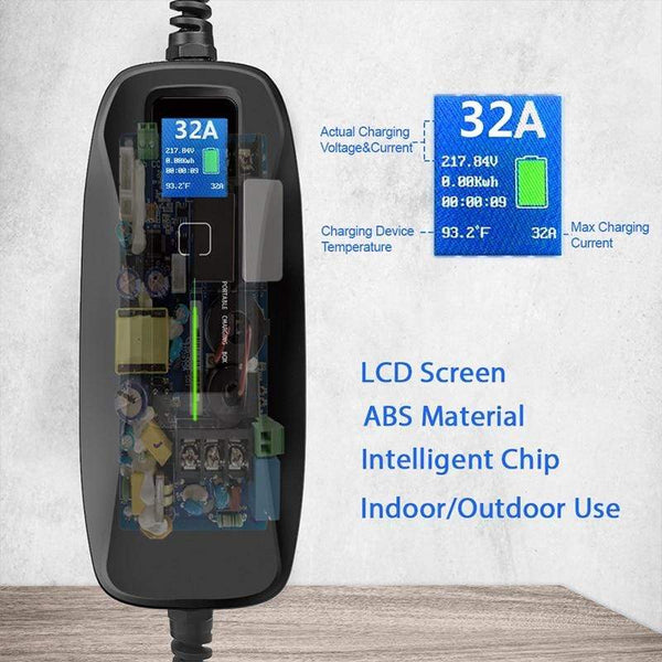 Planet Gates Type2 EV Charger Level 16/24/32A Portable Electric Vehicle  CEE Plug 220V-240V  EVSE Car Charging Cable IEC 62196-2 6M