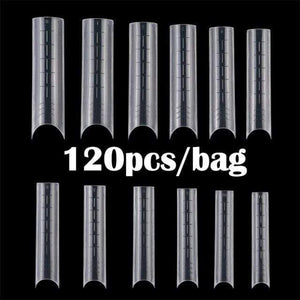 Planet Gates U 120pcs in bag Dual Nail Forms French False Tips Builder Poly UV Nail Gel System Acrylic Nail Art Decorations Long Full Cover Easy Tools