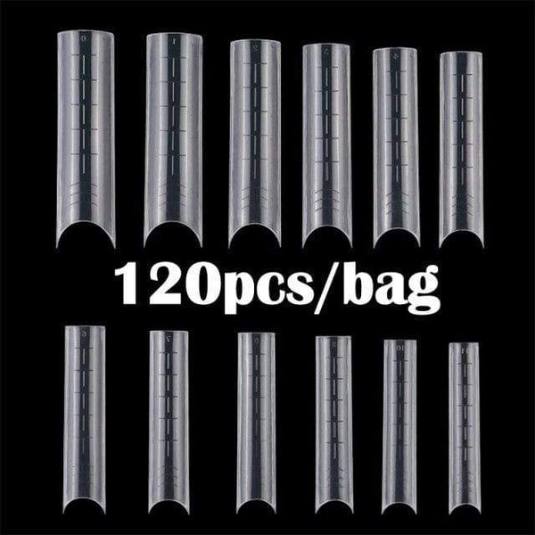 Planet Gates U 120pcs in bag Dual Nail Forms French False Tips Builder Poly UV Nail Gel System Acrylic Nail Art Decorations Long Full Cover Easy Tools