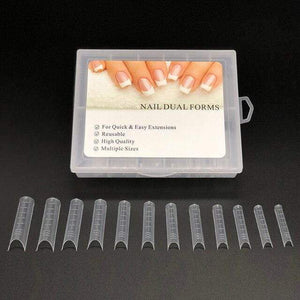 Planet Gates U 120pcs in box Dual Nail Forms French False Tips Builder Poly UV Nail Gel System Acrylic Nail Art Decorations Long Full Cover Easy Tools