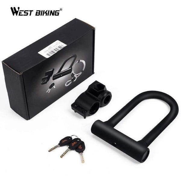 Planet Gates U lock Black Safety Bike U Lock Steel MTB Road Bike Bicycle Cable Lock Anti-theft Heavy Duty Lock Set Cycling U-lock with Cable