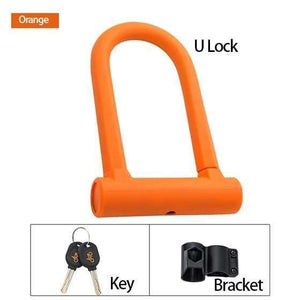 Planet Gates U Lock Orange Bicycle U Lock Anti-theft MTB Road Mountain Bike Lock Bicycle Accessories U-Locks Cycling Steel Security Bike Locks
