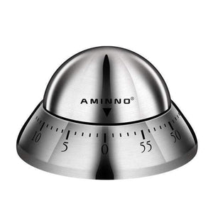 Planet Gates UFO Kitchen timer Manual Stainless Steel Egg Shaped Mechanical Rotating Alarm with 60 Minutes for Cooking